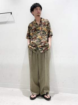 「オープンカラーシャツ」｜平田望夢さん（メンズ・172cm）の春コーディネート