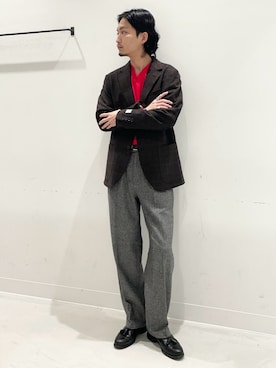 「アイテム（テーラードジャケット）」を使った、平田望夢さん（メンズ・172cm）の秋コーディネート