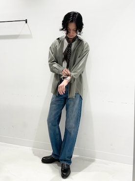 「アイテム（ハンカチ/ハンドタオル）」を使った、平田望夢さん（メンズ・172cm）の秋コーディネート