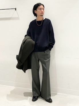 「アイテム（ステンカラーコート）」を使った、平田望夢さん（メンズ・172cm）の秋コーディネート