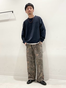 「URBAN RESEARCH（アーバンリサーチ）のLOTTO　DOUBLE KNEE PANTS（デニムパンツ、その他）」を使った、平田望夢さん（メンズ・172cm）の春コーディネート