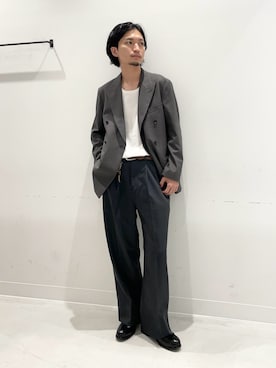 「アイテム（スーツジャケット）」を使った、平田望夢さん（メンズ・172cm）の秋コーディネート