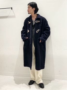 「アイテム（ダッフルコート）」を使った、平田望夢さん（メンズ・172cm）の冬コーディネート