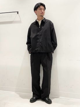 「URBAN RESEARCH（アーバンリサーチ）のWASHABLE WOOL SPORTS JACKET（ブルゾン、ブラック系）」を使った、平田望夢さん（メンズ・172cm）の春コーディネート