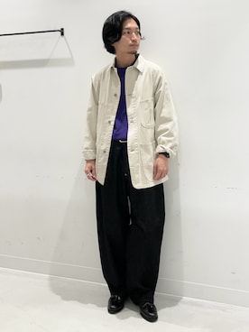 「アイテム（カバーオール）」を使った、平田望夢さん（メンズ・172cm）の秋コーディネート