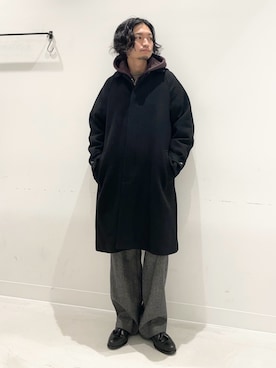 「アイテム（ステンカラーコート）」を使った、平田望夢さん（メンズ・172cm）の冬コーディネート