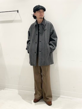 「トレンド秋素材コーデ」｜「アイテム（その他アウター）」を使った、平田望夢さん（メンズ・172cm）の秋コーディネート