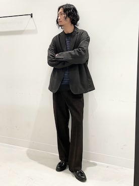 「EKAL（エカル）のアイテム」を使った、平田望夢さん（メンズ・172cm）の冬コーディネート