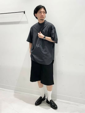 「URBAN RESEARCH DOORS（アーバンリサーチドアーズ）のLIFE STYLE TAILOR　マルチスペックコインローファー（ドレスシューズ）」を使った、平田望夢さん（メンズ・172cm）の夏コーディネート