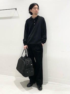 「アイテム（ボストンバッグ）」を使った、平田望夢さん（メンズ・172cm）の秋コーディネート