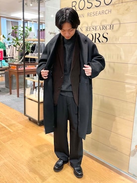 「アイテム（セットアップ）」を使った、平田望夢さん（メンズ・172cm）の冬コーディネート