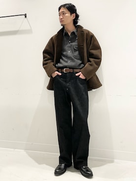 「URBAN RESEARCH（アーバンリサーチ）のnew basic　SHEEP MOUTON JACKET（その他アウター）」を使った、平田望夢さん（メンズ・172cm）の秋コーディネート