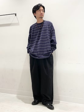 「EKAL（エカル）のアイテム」を使った、平田望夢さん（メンズ・172cm）の夏コーディネート