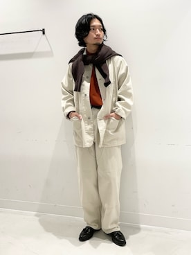 「アイテム（カバーオール）」を使った、平田望夢さん（メンズ・172cm）の秋コーディネート
