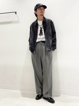 「URBAN RESEARCH DOORS（アーバンリサーチドアーズ）のNew Era　920 FRENCH LINEN（キャップ、ブラック系）」を使った、平田望夢さん（メンズ・172cm）の春コーディネート