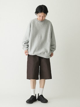 「アイテム（スウェット）」を使った、平田望夢さん（メンズ・172cm）の夏コーディネート