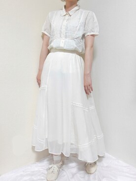 「古着好きな人と繋がりたい」｜「アイテム（バレエシューズ）」を使った、ISOBE to HATENAさん（レディース・153cm）の秋コーディネート