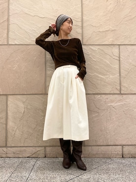 「アイテム（ヘアアクセサリー）」を使った、matsudaさん（レディース・162cm）の秋コーディネート
