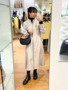 「オンオフ兼用」｜「アイテム（ワンピース）」を使った、matsudaさん（レディース・162cm）の冬コーディネート