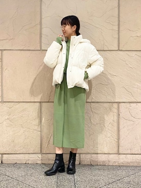 「オンオフ兼用」｜「アイテム（ワンピース）」を使った、matsudaさん（レディース・162cm）の冬コーディネート