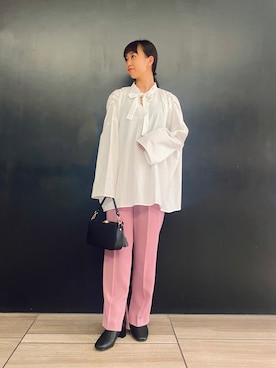 「SEEALL（シーオール）のアイテム（シャツ/ブラウス）」を使った、matsudaさん（レディース・162cm）の秋コーディネート