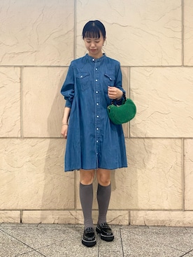 「URBAN RESEARCH ROSSO」｜「アイテム（シャツワンピース）」を使った、matsuさん（レディース・162cm）の夏コーディネート