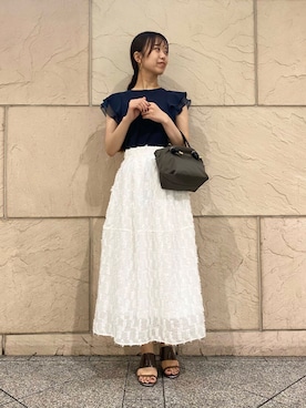 「URBAN RESEARCH ROSSO WOMEN（アーバンリサーチ　ロッソ）のアイテム（スカート）」を使った、matsuさん（レディース・162cm）の夏コーディネート