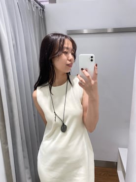 「URBAN RESEARCH ROSSO(アーバンリサーチロッソ)の『別注』heyep×ROSSO コームネックレス(ネックレス、シルバー系)」を使った、matsudaさん(レディース・162cm)の夏コーディネート