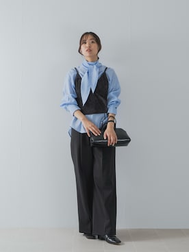 「URBAN RESEARCH ROSSO WOMEN(アーバンリサーチ ロッソ)のベロアビスチェ(キャミソール、グレー系)」を使った、matsudaさん(レディース・162cm)の夏コーディネート