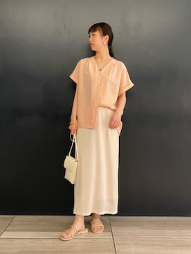 「URBAN RESEARCH ROSSO（アーバンリサーチロッソ）の楊柳ストレートスカート（スカート）」を使った、matsudaさん（レディース・162cm）の春コーディネート