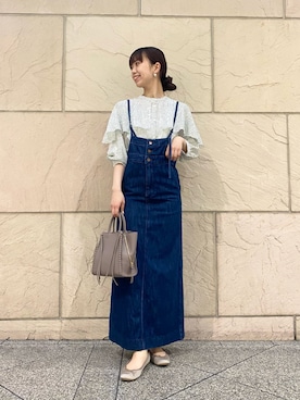 「Wrangler」｜「アイテム（オールインワン・サロペット）」を使った、matsuさん（レディース・162cm）の春コーディネート
