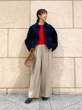 「オンオフ兼用」｜「アイテム（その他アウター）」を使った、matsudaさん（レディース・162cm）の冬コーディネート