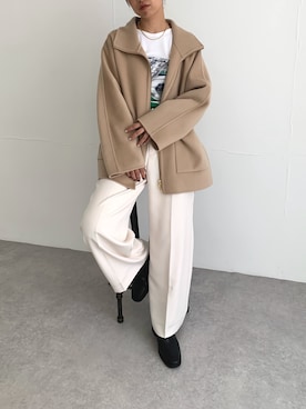 「アイテム（バンダナ/スカーフ）」を使った、matsudaさん（レディース・162cm）の秋コーディネート