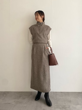 「アイテム（セットアップ）」を使った、matsudaさん（レディース・162cm）の秋コーディネート