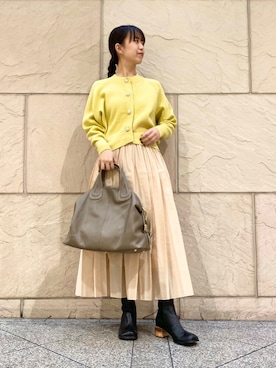 「URBAN RESEARCH（アーバンリサーチ）のレザーボストンバッグ（ボストンバッグ）」を使った、matsudaさん（レディース・162cm）の冬コーディネート