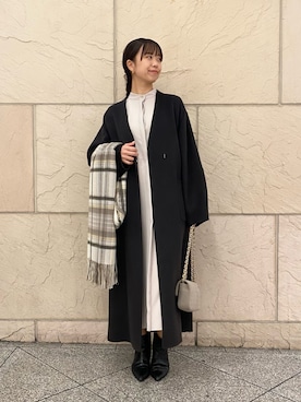 「アイテム（ストール/ショール）」を使った、matsudaさん（レディース・162cm）の秋コーディネート