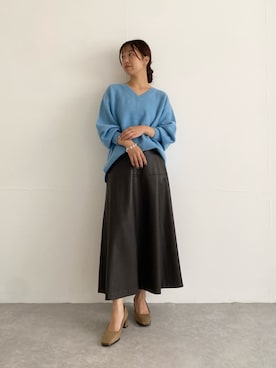 「アイテム（ブレスレット）」を使った、matsudaさん（レディース・162cm）の秋コーディネート