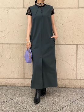 「レイヤードスタイル」｜「アイテム（ワンピース/ドレス）」を使った、matsudaさん（レディース・162cm）の秋コーディネート