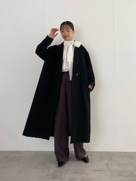 「アイテム（チェスターコート）」を使った、matsudaさん（レディース・162cm）の秋コーディネート