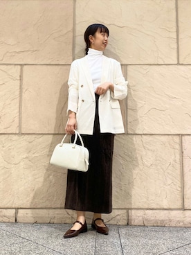 「オンオフ兼用」｜「アイテム（その他アウター）」を使った、matsudaさん（レディース・162cm）の秋コーディネート