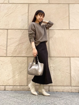 「GIANNI CHIARINI（ジャンニ キアリーニ）のアイテム（ハンドバッグ）」を使った、matsudaさん（レディース・162cm）の秋コーディネート