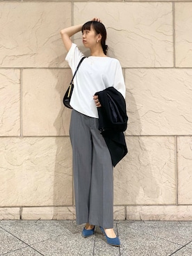 「オンオフ兼用」｜「アイテム（その他アウター）」を使った、matsudaさん（レディース・162cm）の秋コーディネート