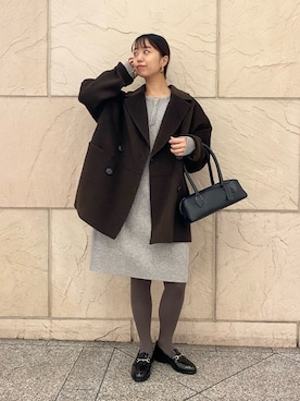 「冬の注目アウター」｜「アイテム（その他アウター）」を使った、matsudaさん（レディース・162cm）の秋コーディネート