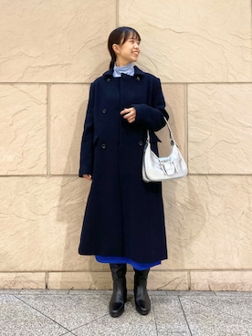 「オンオフ兼用」｜「アイテム（ワンピース）」を使った、matsudaさん（レディース・162cm）の冬コーディネート