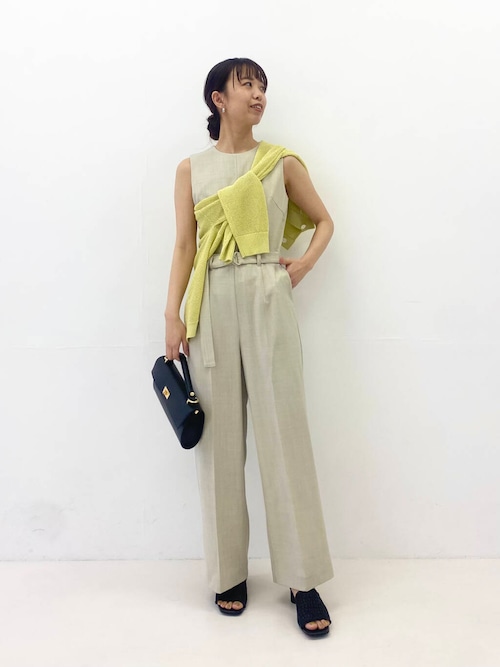 セール】ベルト付サマーツイードオールインワン（サロペット