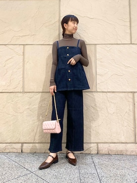「URBAN RESEARCH ROSSO WOMEN（アーバンリサーチ　ロッソ）の『別注』Lee×ROSSO　DENIM SET UP（セットアップ）」を使った、matsudaさん（レディース・162cm）の秋コーディネート