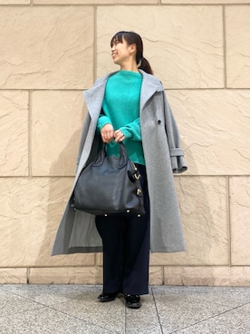 「ボストンバッグ」｜「アイテム（その他アウター）」を使った、matsuさん（レディース・162cm）の冬コーディネート