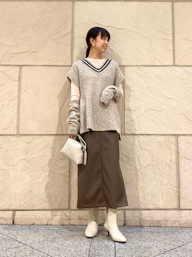 「URBAN RESEARCH ROSSO（アーバンリサーチロッソ）のGIANNI CHIARINI　ALIFA（ハンドバッグ）」を使った、matsudaさん（レディース・162cm）の秋コーディネート