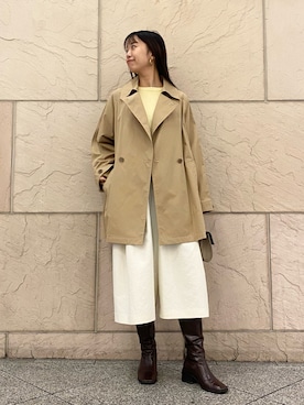 「アイテム（テーラードジャケット、パープル系）」を使った、matsudaさん（レディース・162cm）の秋コーディネート