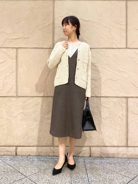 「URBAN RESEARCH ROSSO WOMEN（アーバンリサーチ　ロッソ）のアイテム（ジャンパースカート）」を使った、matsudaさん（レディース・162cm）の秋コーディネート